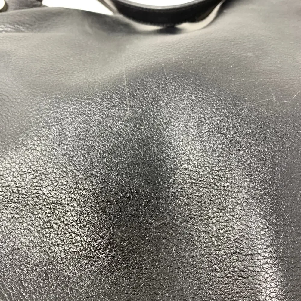 Vintage Marco Buggiani Satchel Handbag Purse Black Leather Top Handle